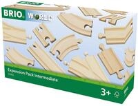 BRIO Bahn 33402 - Mittleres Schienensortiment - 16 Gleise aus Buchenholz