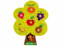 Janod - Fruchtbaum Holz Steckpuzzle - 6 Puzzleteile + 1 Brett - Kinder...