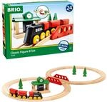 BRIO 33028 Bahn Acht Set Classic Line - Zwei Schienenkreise mit Frachtzug,