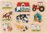 Steckpuzzle Bauernhof I: 30 x 21 x 2,4 cm, Holz, 9 Teile, per St&uuml;ck