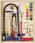 Pebaro 429S Laubs&auml;ge-Holzkiste mit Farbkasten, 22 Teile, komplettes Set im