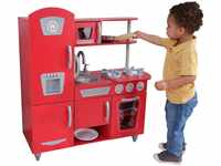 KidKraft Vintage Rot Kinderküche aus Holz mit Spieltelefon, Spielküche mit...