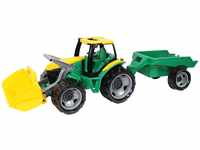 Lena 02123 Giga Trucks Traktor mit Schaufel und Anhänger grün, Starke Riesen