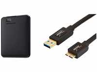 WD Elements Portable, Externe Festplatte - 1 TB - USB 3.0 - WDBUZG0010BBK-WESN &