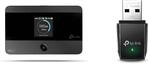 TP-Link M7350 mobiler WLAN Router schwarz & Archer T3U AC1300 USB WLAN Stick...