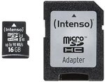 Intenso Professional microSDHC 16GB Class 10 UHS-I, U3, V30 Speicherkarte inkl.
