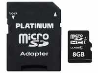 Platinum High Speed microSDHC Karte 8GB Class 10 UHS-I U1 Speicherkarte inkl. SD