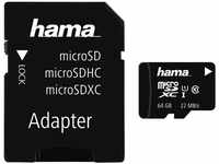Hama Class 10 microSDXC 64GB Speicherkarte inkl. Adapter (UHS-I) für Mobile