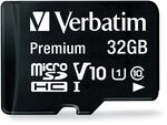 Verbatim Premium Micro SDHC Speicherkarte mit Adapter, 32 GB, Datenspeicher für