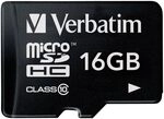 Verbatim 44010 16GB MicroSDHC Flash Speicherkarte schwarz