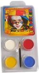Eulenspiegel - Schmink-Motiv-Set Regenbogenclown, 4 Farben | Pinsel & Anleitung,