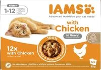 IAMS Delights Kitten Nassfutter - Multipack Katzenfutter mit Huhn in Sauce,