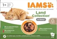 IAMS Delights Land Collection Katzenfutter Nass in Sauce, 12 x 85 g