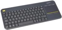 Logitech K400 Plus Kabellose Touch-TV-Tastatur mit integriertem Touchpad,