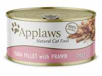 Applaws Premium Natural Katzennassfutter, Thunfischfilet mit Garnelen in Brühe...