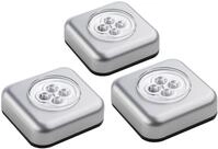 M&uuml;ller-Licht Triplex LED Druckleuchte Schranklicht Touch, selbstklebend, 3er Set ,