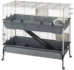 Ferplast Kaninchenk&auml;fig RABBIT 120 DOUBLE, &Ouml;ffnung der Vorderseite, Halterung und