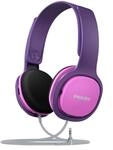 Philips SHK2000PK/00 Over Ear Kinder Kopfh&ouml;rer, Farbige LED-Leuchten, 85dB