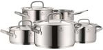 WMF Gourmet Plus Topfset Induktion 5-teilig, Kochtopf Set mit Metalldeckel, Cromargan