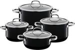 Silit Passion Black Topfset Induktion 4-teilig, Kochtopf Set mit Glasdeckel,...