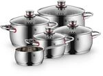 WMF Quality One Topfset Induktion 5-teilig, Kochtopf Set mit Glasdeckel, Cromargan