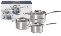 Le Creuset 3-teiliges Profitopfset aus 3-ply Edelstahl mit passenden Deckeln, 3-tlg.,
