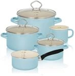 Kr&uuml;ger Karl 91866 Emaille-Topfset, 5 teilig, Blau