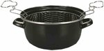 KR&Uuml;GER GRAMM medical Pommes-Frites-Topf, Emaile, Stahl, 24 cm, Schwarz