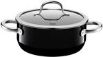 Silit Passion Black Kochtopf klein 20cm, kleiner Topf mit Glasdeckel, Bratentopf