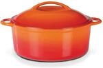 GSW 717243 Shadow Kochtopf mit Deckel 4 L, Gusseisen, orange/creme, 24 cm 2 Einheiten