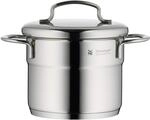 WMF Mini Kochtopf klein 12cm, Metalldeckel, Fleischtopf Induktion 1l, Cromargan
