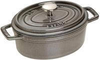 STAUB Cocotte, Gusseisen Br&auml;ter mit Deckel, 17 cm, 1 L, Oval, Alle Herdarten inkl