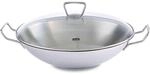Fissler Kunming / Edelstahl-Wok (&Oslash; 36 cm) gro&szlig;e Wok-Pfanne unbeschichtet,Asiapfanne