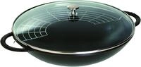 STAUB Gusseisen Wok, &Oslash; 37 cm, mit Glasdeckel und herausnehmbaren Gittereinsatz, f&uuml;r