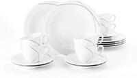Seltmann Weiden 001.706998 Kaffeeservice 18-teilig Trio Highline wei&szlig; One Size