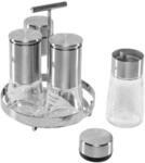 WMF De Luxe Menage-Set 5-teilig, f&uuml;r Salz, Pfeffer, Essig, &Ouml;l, St&auml;nder mit 2