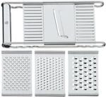WMF Gourmet Gem&uuml;sereibe 12 x 18 cm, K&uuml;chenreibe Edelstahl mit 4 Aufs&auml;tzen zum