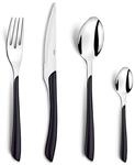 Amefa ECLAT Besteck Set Schwarz Essbesteck 24-teilig f&uuml;r 6 Personen Edelstahl