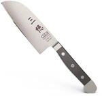 G&Uuml;DE Solingen - Santoku geschmiedet, 14 cm, POM schwarz, ALPHA, Doppelkropf,