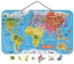 Janod Puzzle Weltkarte - Magnetische Landkarte aus Holz, 92 Magnetische...