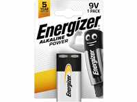 Energizer Batterie Alkaline Power 9V / E-Block / 6LR61 1er, silber