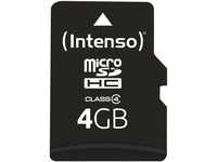 Intenso microSDHC 4GB Class 4 Speicherkarte inkl. SD-Adapter, schwarz