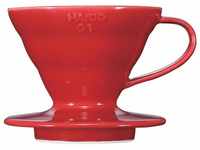 Hario VDC-01R V60 Kaffeefilterhalter Porzellan- Größe 01/1-2 Tassen, rot