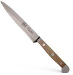 G&Uuml;DE Solingen - Tomatenmesser mit Welle geschmiedet, 13 cm, Fasseichenholz, ALPHA
