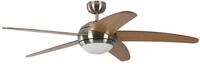 Pepeo Deckenventilator mit Beleuchtung und Fernbedienung Melton, Geh&auml;use Nickel,