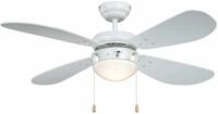 Deckenventilator mit Beleuchtung Classic, Geh&auml;use wei&szlig;, Fl&uuml;gelfarbe wei&szlig;, 107 cm