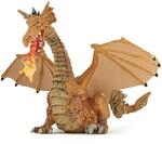 Papo 39095 0, Tiere, Tierdruck, Feuerspeiender Drache. Spiel, Unisex-Kinder, Gold, 15