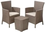Allibert Balkonm&ouml;bel Set Rattan, Iowa Balcony, Beige, 3-teiliges Set Balkonm&ouml;bel,