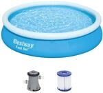 BESTWAY Fast Set Pool Set 366x76 cm, mit Filterpumpe