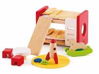 Hape Holz Kinderzimmer Möbel | detailgetreues Kinderzimmer Puppenhaus Möbelset